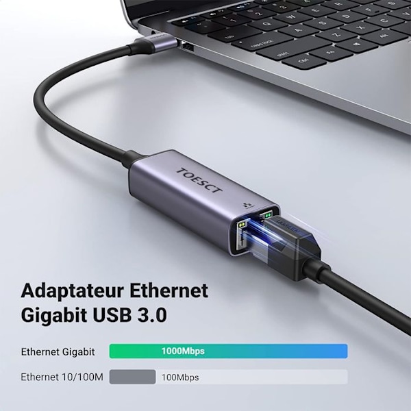 USB-adapter till Ethernet RJ45 Nätverk Kompatibel med Switch Mi Box S 4 3 MacBook, Windows 11 10 8,1 8 MacOS Android - TOPESCT