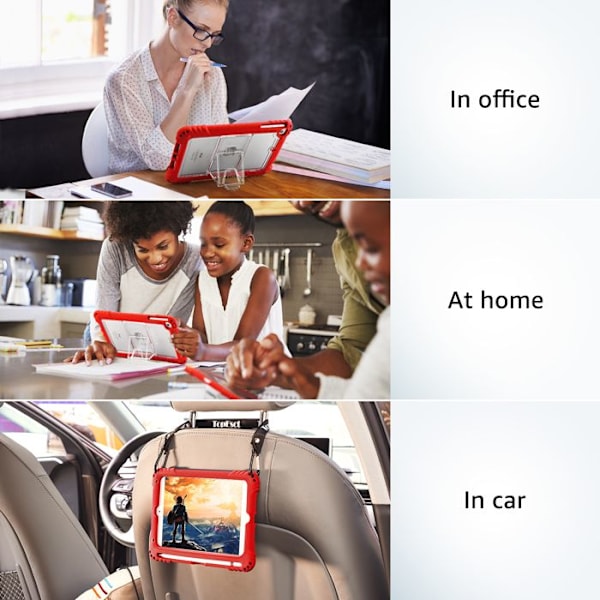 Barnskydd för iPad Mini 5/4/3/2/1 (7,9 Tum, Modell 2021/2019/2015/2014/2013/2012), Slittålig i Silikon (Röd) Röd