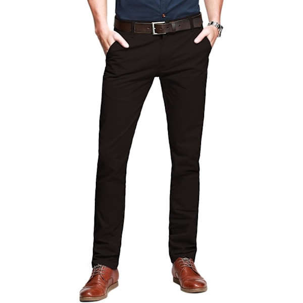 ch herr smal avsmalnande platt front casual byxor armé grå 40