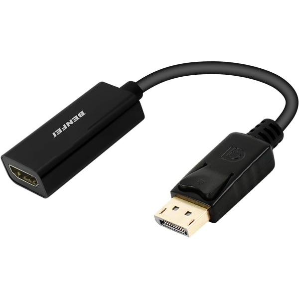 BFEI DisplayPort till HDMI, Benfei guldpläterad DP Display Port till HDMI-adapter (hane till hona) Kompatibel för Lenovo Dell HP och andra märken