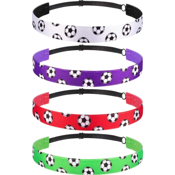 INIOR 4 stycken halkfria fotbollsband, justerbart fotbollsband för flickor, sport, röd, lila, vit