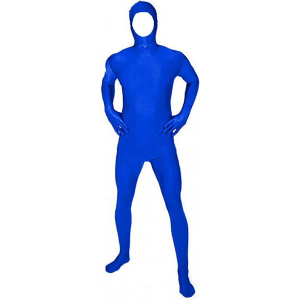 ler herr och dam spandex öppen ansikte helkropp zentai kostym body blå x-large