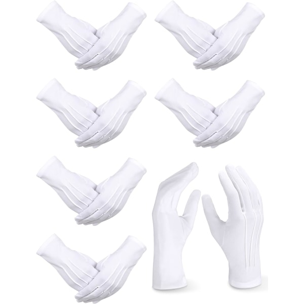 INIOR 6 par handskar för män parad pallbearer nylon handskar kostym handskar för begravning formell cosplay festtillbehör