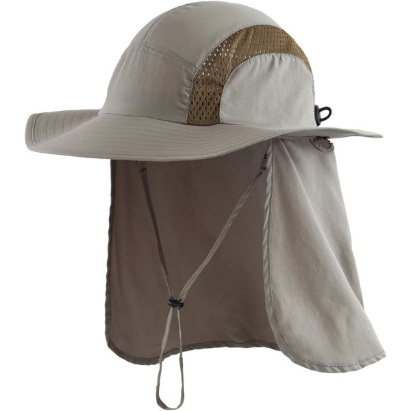 racy Outdoor herr UPF 50+ solskydd Safarihatt sommar bred brätte solhatt med nackskydd armégrön en storlek