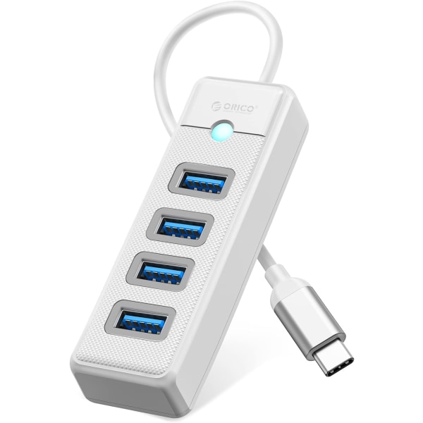4-portars USB HUB 3.0, USB Splitter för bärbar dator med 0,49 fot kabel, Multi USB Port Expander, Snabb dataöverföring kompatibel med Mac OS 10.X och högre, Lin