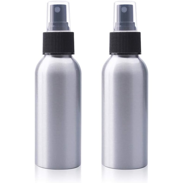 lagra 120 ml 4 oz Aluminium Fin Mist Atomizers Sprayflaska Metallpåfyllningsbara behållare Vätskeförvaringspumpflaskor för Esse White,Silver
