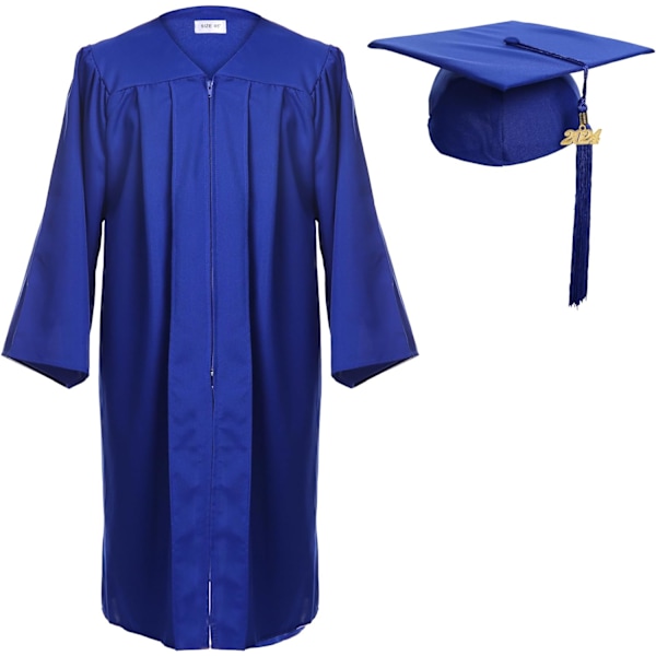 rara Matt Graduation Cap and Gown Tassel Set Blå XX-Large 57(6'0\\-6'2\\)