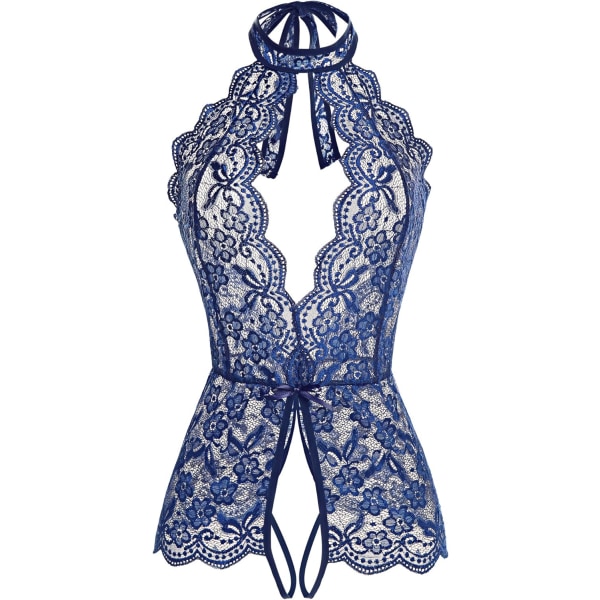 boon Damkläder En Delig Underkläder Spets Sexig Baby Dolls Teddy Nattkläder Blå 4X-Large