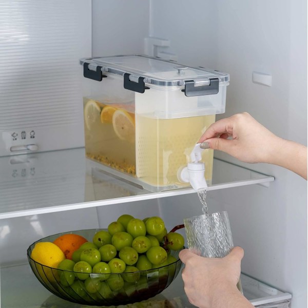 MAOHE Plast Dryckesdispenser, 3,5L Dryckeskylare Hink med Kran, Is Juice, Limonad Dispenser, Perfekt för Refri 1 Artiklar