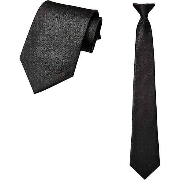 INIOR 2 st Clip On Slips med Clip Förbundna Halsdukar Matt Standard Säkerhetsslips för Bröllop Begravning Formell Affärsslips