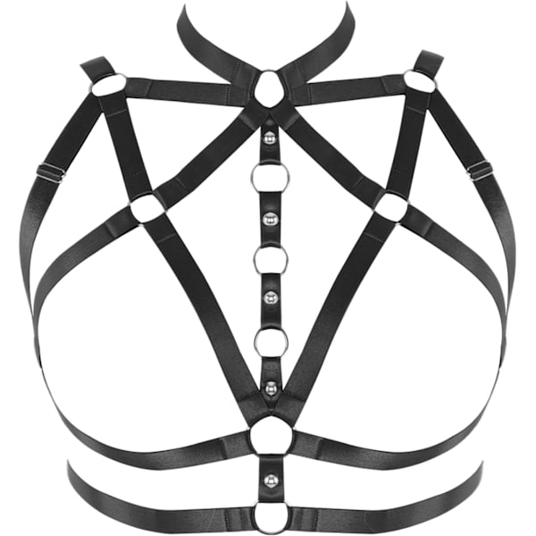en's bröstsele bh plus size midjekorg metallkedja bh gotisk jul karneval halloween dansdräkt svart 269
