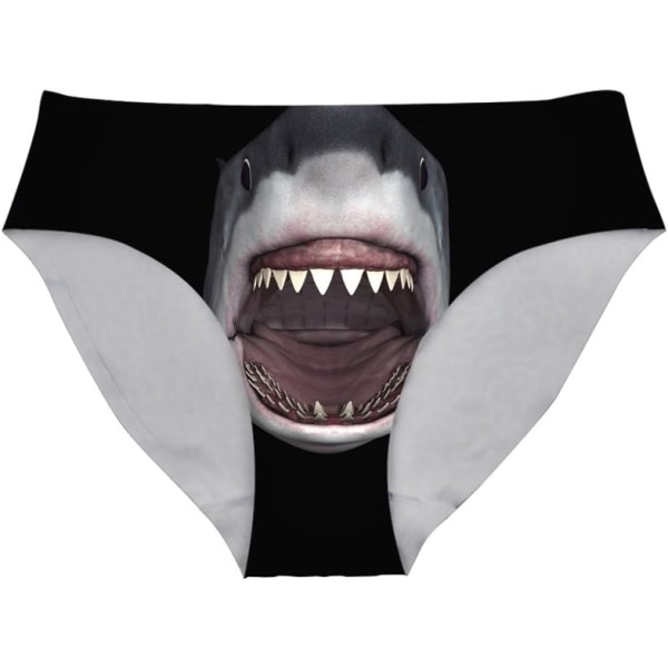lukee Sexiga Dam Underkläder Trosor Andas Hipster Trosa Vit Alpaca Print Shark Medium