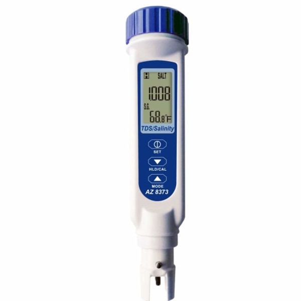 A-i-1 Penntypad Salinity, TDS & Temp Checker Tester ATC NaCl, 100 PPT / 9999 ppm / 10% / 0.95-1.08 SG AZ8373