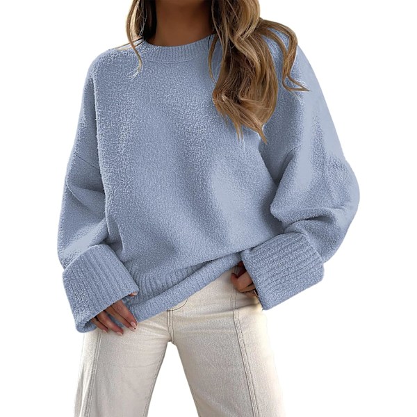 N Dam Oversized Tröjor 2023 Höst Fuzzy Stickad Chunky Varm Pullover Tröja