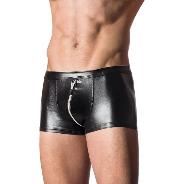 OE herrars sexiga låga midja heta erotiska sexiga trosa boxarshorts för sex med fotled blixtlås storlek M-XXL svart A X-Large