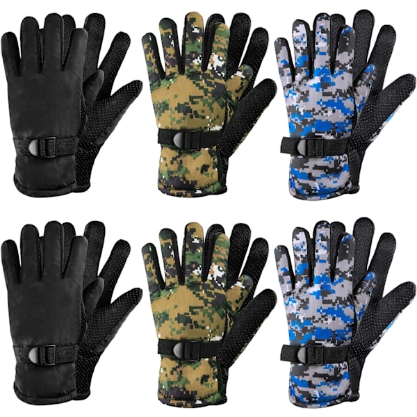 airs Barn Vinterhandskar Vattentäta Skidhandskar Snö Varma Hel Finger Snowboard Unisex Handskar för Kallt Väder Pojkar Flickor Levande Färg 4-6 År