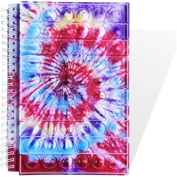 WR Office Fidget Notebook Push Bubble Pop IT Notebook College Ruled Paper Book Fidget Toys Present för Student Barn Skola Hem (Multi Color)