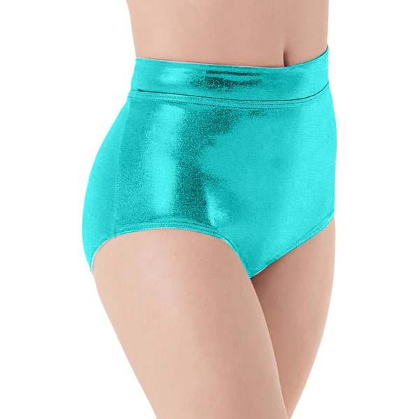 udmall Dam High Cut Thongs Briefs Balett Dans Underkläder Booty Shorts Shiny Panties Style-4-turquoi X-Large