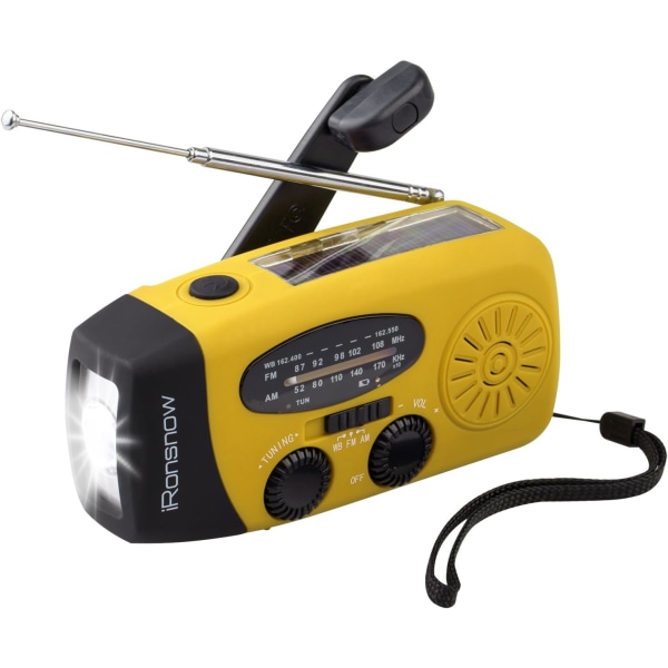 Ergency Solar Hand Crank Am/fm Dynamo Väderradio LED Ficklampa Laddare