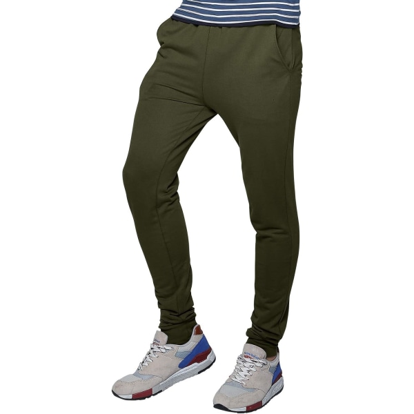 ch Herr Elastisk Midja Jogger Sweatpants Casual Byxor #5054 Armégrön 29