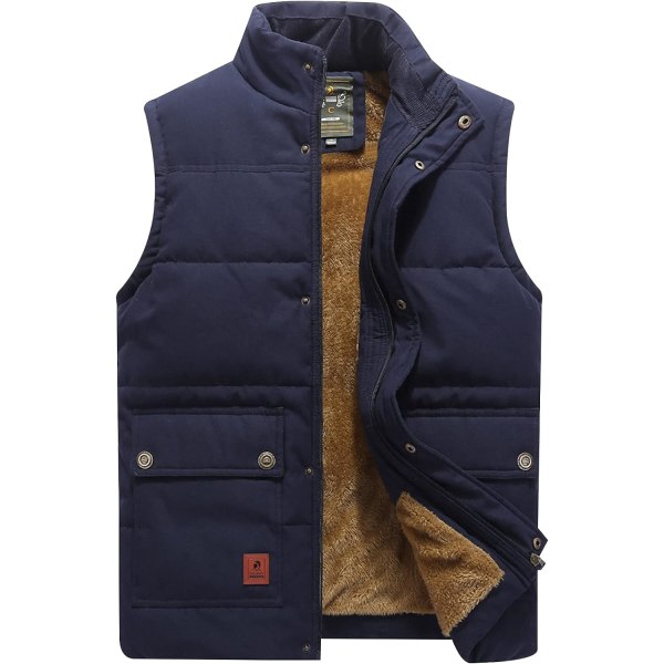 uo herr Sherpa-fodrad fleeceväst vinterfiske reseverktygsväst Gilet 02navy X-Large