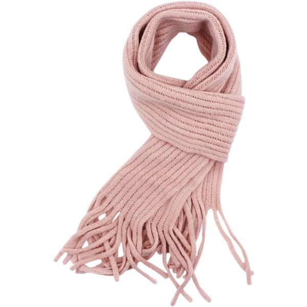 y Barn Stickad Vinterhalsduk Tassel Mjuk Varm Hals Varm Wrap för Pojkar Flickor Rosa