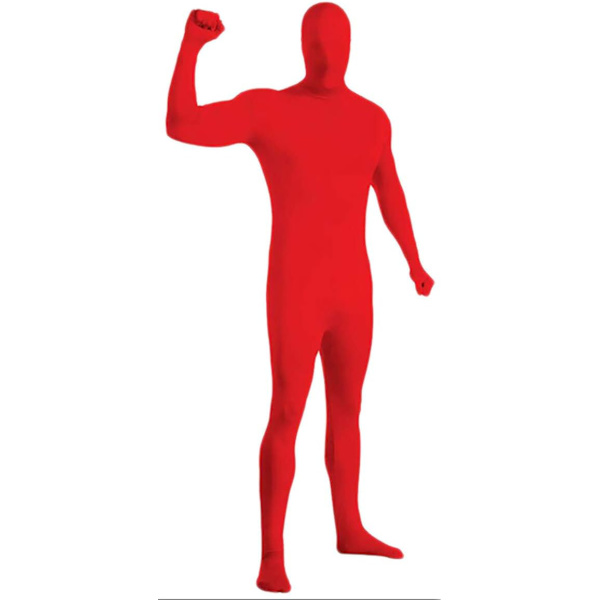 ler herr- och damspandex helkropp zentai kostym body röd stor