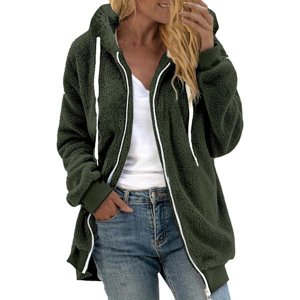 Dam vinter fuzzy fleece jacka huva färgblock lapptäcke kofta rockar oversized fluffig sherpa ytterkläder med fickor
