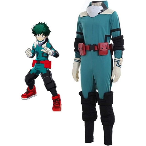 För Cosplay My Hero MHA Midoriya Izuku Deku Jumpsuit Halloween Full Set För Cosplay Costume  Large