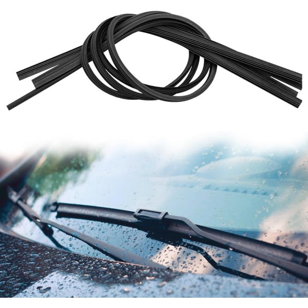 ieces Car Wiper Blade Replacement Strip, DIY Justerbar Car Windscreen Wiper Rubber Strips, 26In Silicone Frameless Wind