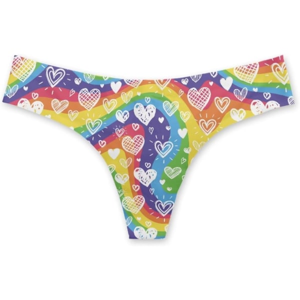oranimal Sexig 3D Djurkatt Printed G String Trosor för Kvinnor Underkläder Regnbågsflagga Lg Medium