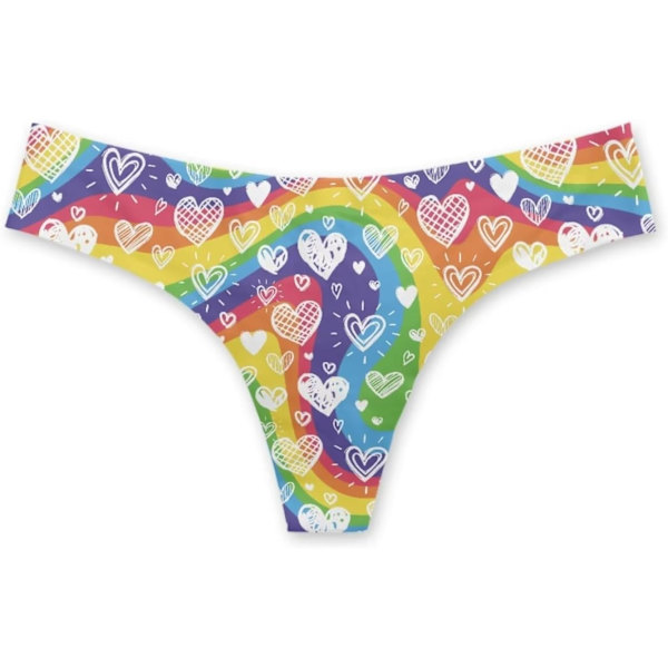 oranimal Sexiga 3D djur katt hund tryckta G-string trosor för kvinnor underkläder regnbågsflagga Lg Medium