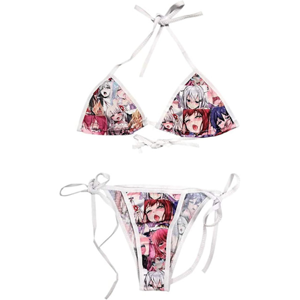Baby Face String Bikini Lolita Japansk Manga Sexig Underkläder Anime BH och Trosa Set Röd One Size