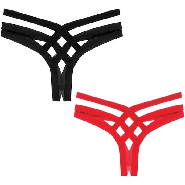 ESSIE Dam breda bandage trosor bandeau tanga rem bh sexig midnatt korsrygg plus size underkläder string Medium