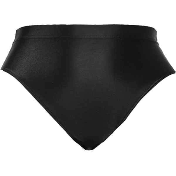 udmall Dam High Cut Thongs Briefs Balett Dans Underkläder Booty Shorts Shiny Panties Style-1-svart XX-Large