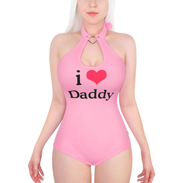 tleforbig Adult Baby Onesie Diaper Lover (ABDL) Snap Crotch Romper Onesie Pyjamas - I Love Daddy Pattern I Love Daddy Pi X-Large