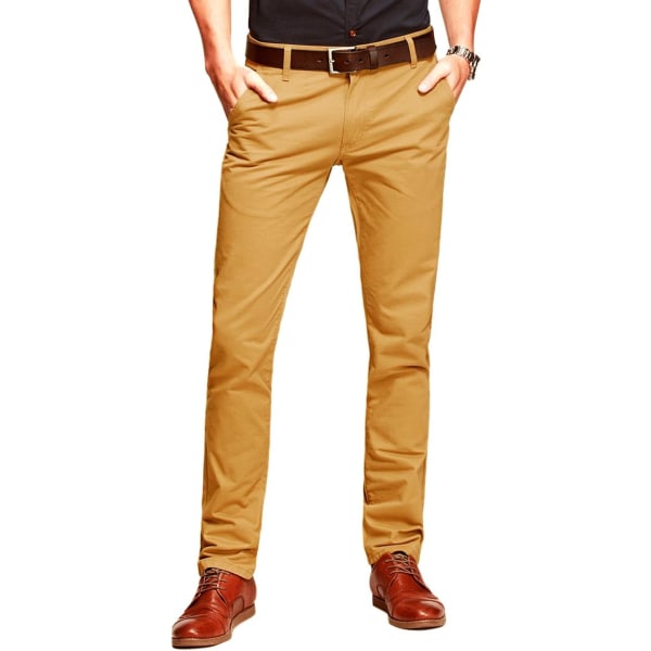 ch Slim, Tapered Flat Front Casual Pants 8118 Khaki Yell 34