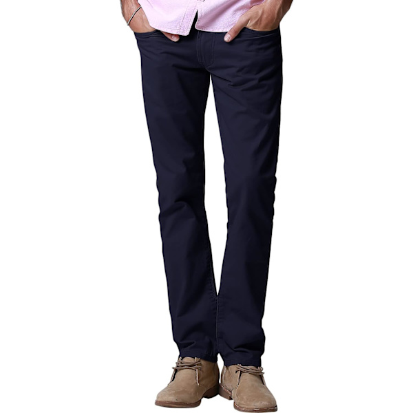 ch herr casual raka byxor#8140 8140 mörkblå 40