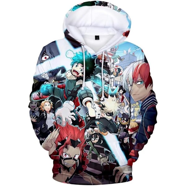 No Hero Academia Hoodie 3D-tryckt huvtröja med dragkedja Färgglad Medium