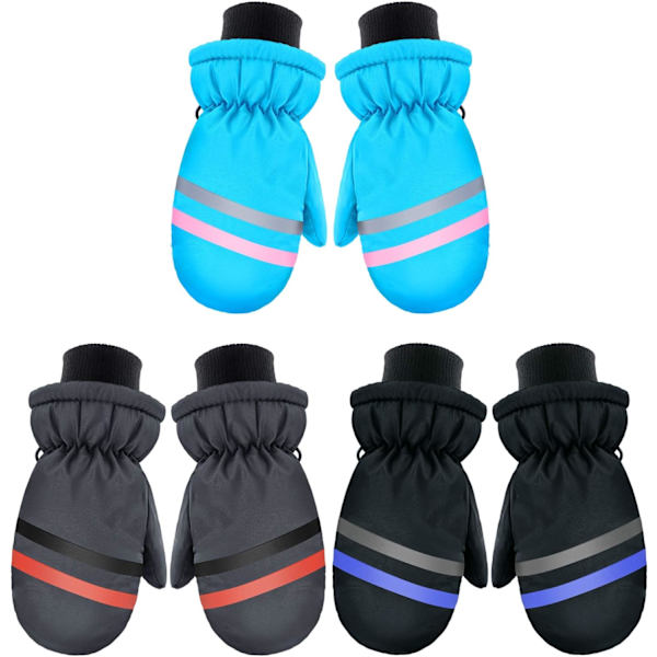 airs Barn Vinter Snö Vantar Unisex Skid Vantar Varma Vattentäta Handskar för Barn Svart, Grå, Sk för 1 - 3T