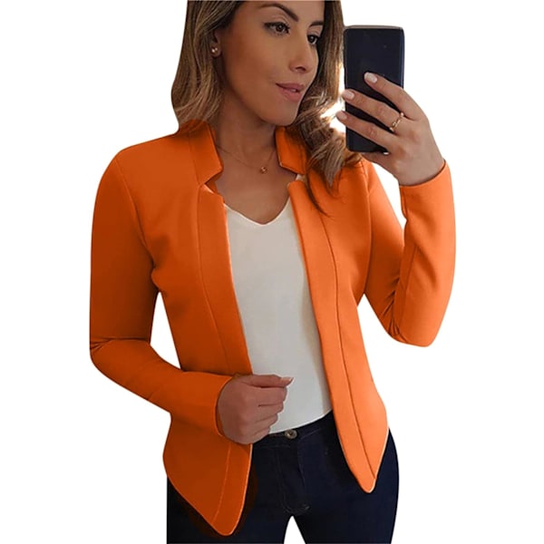 TAY Dam långärmad enfärgad kavaj öppen framtill lös kavaj jacka mandarin 3X-Large