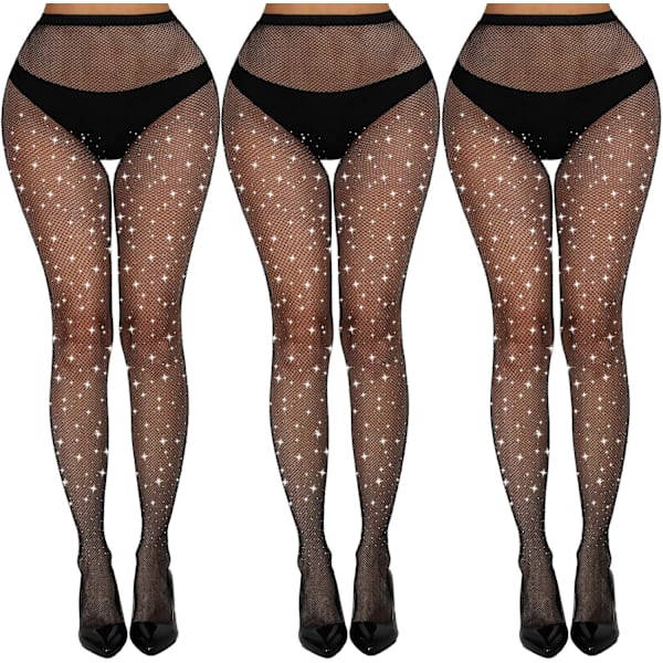 VSEXY Plus Size Strumpbyxor Strumpbyxor för Kvinnor Strumpor Fishnet Bodystocking Lingerie Sexy Mesh Tight Bodysuit för Kvinnor Le Black Diamond S One Size Plus
