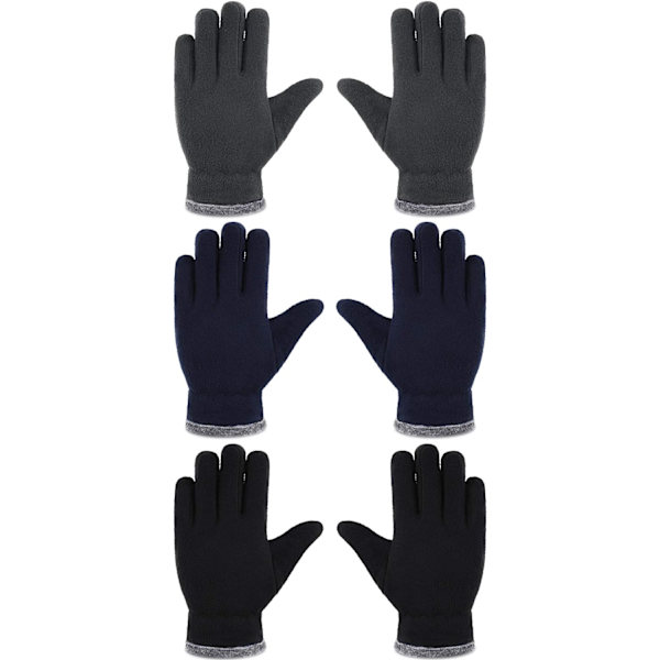 INIOR 3 Par Barn Fleece Vantar Vinterhandskar Varmt Fodrade Tjocka Vantar för Pojkar Flickor