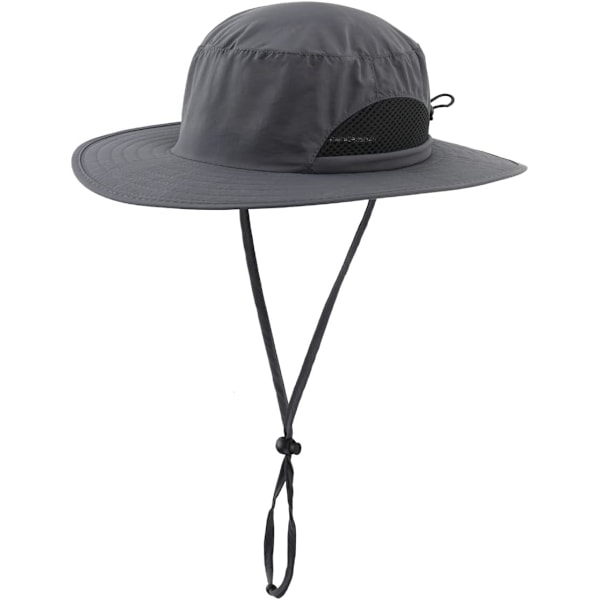 racy Toddler Kids Adventure Solhatt Bred Brätte UV-skydd Solhatt Justerbar Mörkgrå