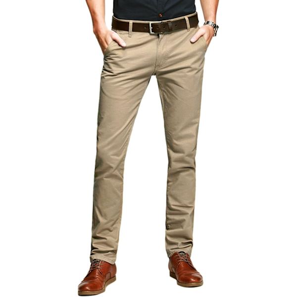 ch herr Slim Tapered Flat Front Casual byxor 8118-apricot 29