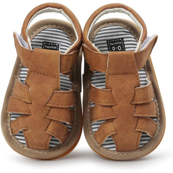 åt Baby Toddler Pojke Flickor Bow Knot Sandaler First Walker Shoes D-khaki 6-12 månader Toddler