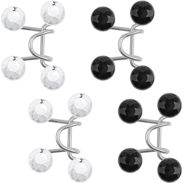 ets Rhinestone Jean Button Pins Justerbar Midja Spänne Extender Knapp Avtagbar Jean Knapp Knapp Ingen Sömnad Krävs I Rhinestone Blac