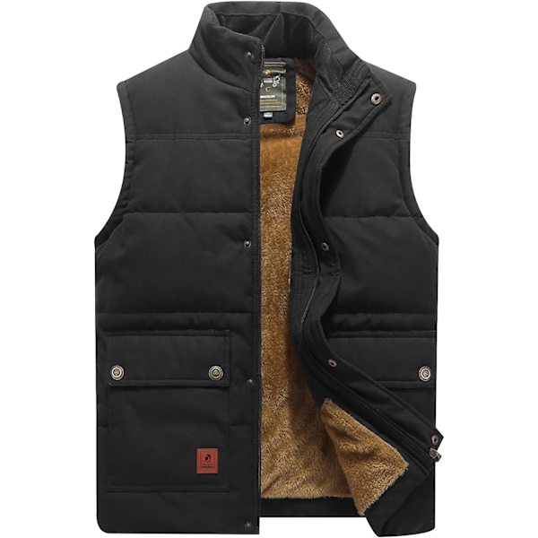 uo herr Sherpa-fodrad fleeceväst vinterfiske reseverktygsväst Gilet 02svart medium
