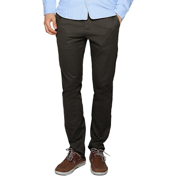 ch herr Slim Tapered Stretchy Casual Pant 8115 Army Grå 29