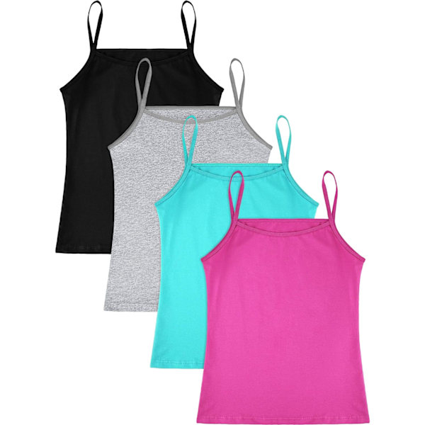 INIOR 4-pack flickor dans tank top ärmlös spaghettiband crop tank top för danskläder flerfärgad 5-6 år